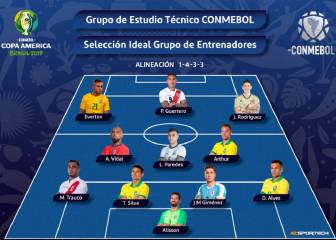 Cinco brasileños y James en el once ideal de la Copa América