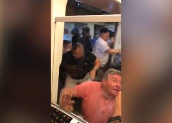 Liverpool and Manchester City fans brawl on London tube