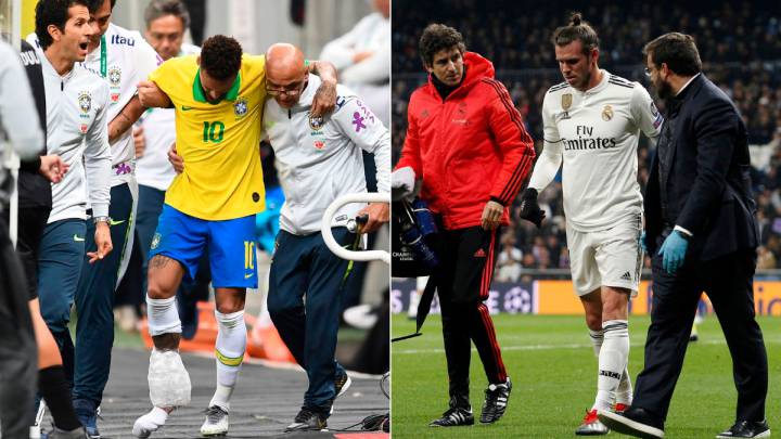 Neymar ahead of Bale for time out through injury
