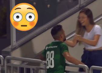 Player busy kissing girlfriend misses goal being disallowed...
