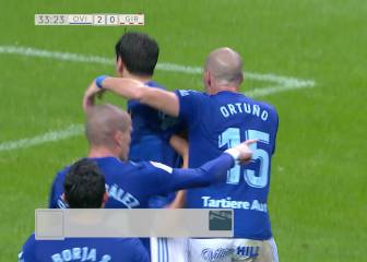 Ortuño le da oxígeno al Oviedo ante un Girona con diez