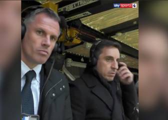 El 'trolleo' entre Neville y Carragher al celebrarse en la cara los goles del United-Liverpool