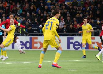 Un joven United cae ante el Astana en 7 minutos fatídicos