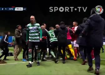 Mathieu la lía en Portugal: error en el gol de la derrota, patada, expulsión y tangana