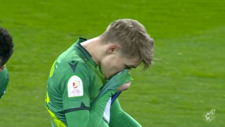 Odegaard no celebró su gol