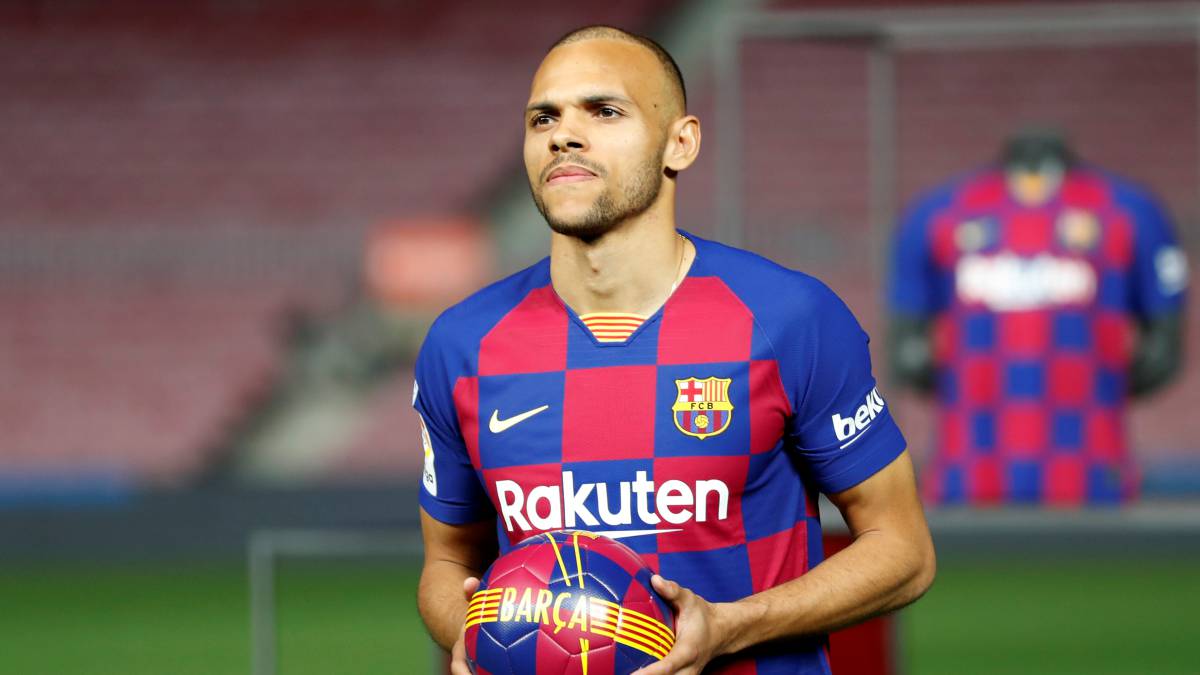 La presentación de Braithwaite con el Barcelona, en ...