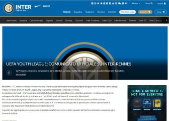 El Inter renuncia a la Youth League y se suspende la Serie D