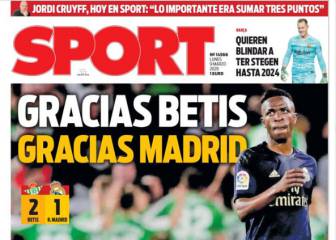 La prensa catalana da las gracias al Betis y al Madrid