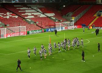 Las imágenes del entrenamiento del Atlético en Anfield