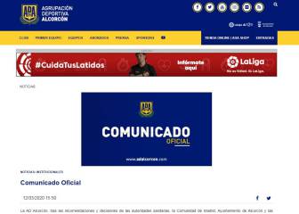 La AD Alcorcón también toma medidas contra el coronavirus