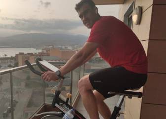 Los jugadores del Almería se llevan el gimnasio a casa