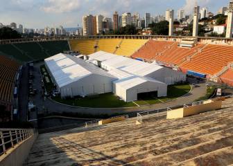 El estadio Pacaembú, convertido en hospital de campaña
