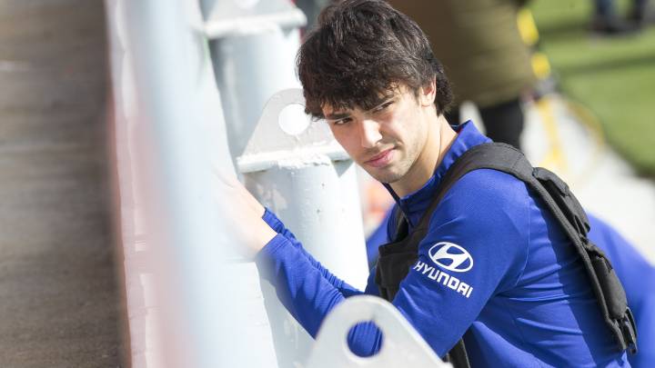 João Félix, en una sesión del Atlético. 