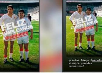 La felicitación 'sevillista' de Maradona al Cholo Simeone