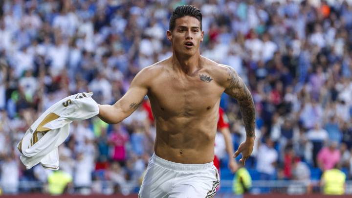 James, que vuelve a ser objetivo del Atlético, en el Real Madrid-Granada de la 2019-20.
