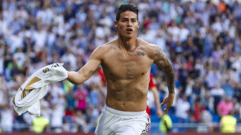 James, que vuelve a ser objetivo del Atlético, en el Real Madrid-Granada de la 2019-20.