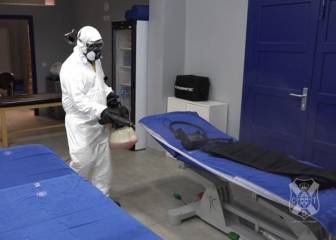 El Tenerife desinfecta sus instalaciones para volver