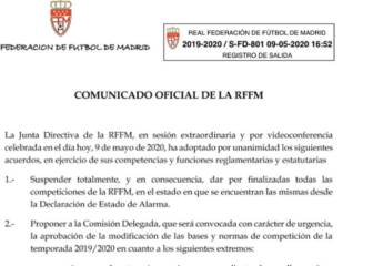 La Federación Madrileña suspende la temporada con ascensos y sin descensos