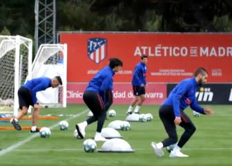 Nueva sesión del Atlético por grupos y de forma individual