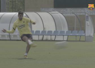 El Barça afina y apunta: técnica, control y disparo a portería