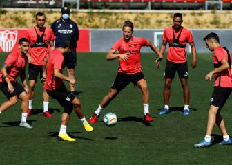 Banega, De Jong, Vázquez y Ocampos se entrenan aparte