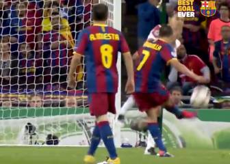 9 años de esta obra de arte de Villa en Champions del Barça