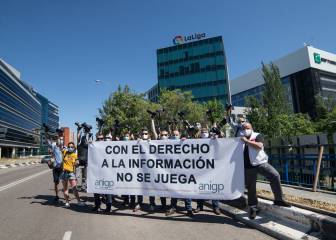 Cámaras y fotógrafos protestan a las puertas de LaLiga