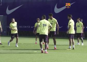 Último entreno del Barça con Setién muy pendiente