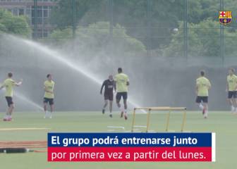 El Barça de Setién entrena por grupos por última vez antes de la sesión colectiva del lunes