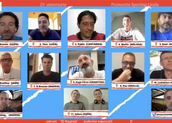 Reencuentro de los protagonistas de un emotivo día en El Molinón