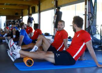 El equipo se ejercitó en el gimnasio antes de regresar