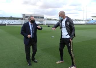 El épico saludo viral entre Florentino y Zidane
