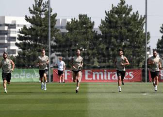 Ramos y Hazard, con el grupo y listos para recibir al Mallorca