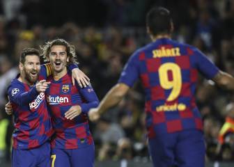 El tridente Messi-Suárez-Griezmann, titular 165 días después