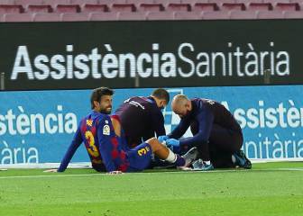 Setién, aliviado: Piqué, un susto