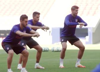 El Atlético entrenó en el Wanda antes de recibir al Alavés