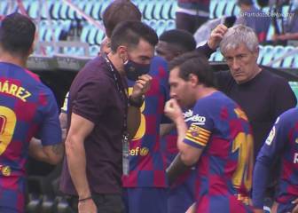 Tensión entre Messi y Eder Sarabia en una pausa en Vigo