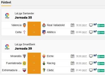Partidos de hoy y mañana, cómo ver en TV y así está LaLiga