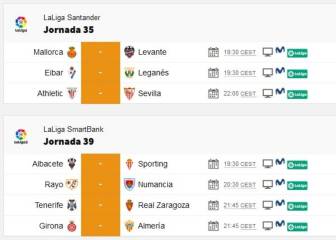Partidos de hoy y mañana, cómo ver en TV y así está LaLiga