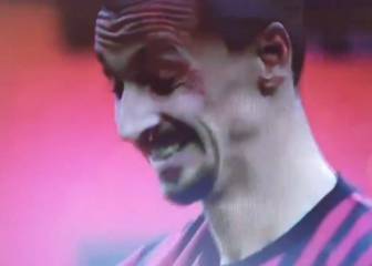 El potente pelotazo de Ibrahimovic a un rival en la cara