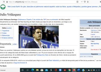 Julio Velázquez es el recambio para Djukic, según la wikipedia