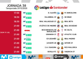 El Alavés-Barcelona abrirá la última jornada a las 17:00