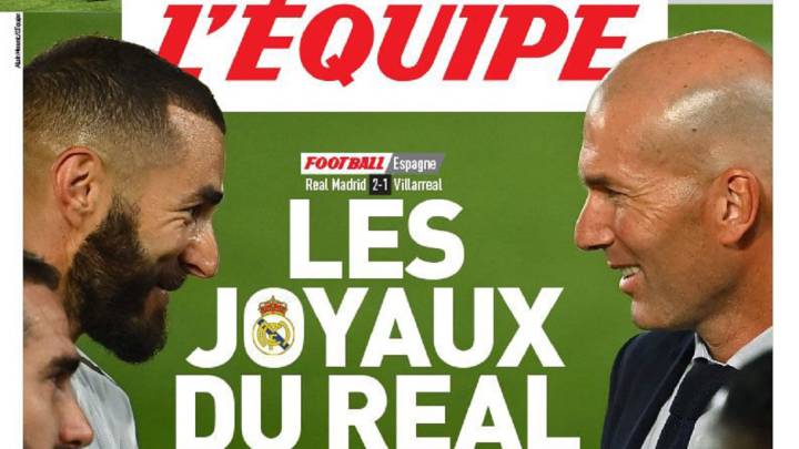 La portada de ayer de L’Équipe ensalzaba las figuras de sus dos compatriotas, Benzema y Zidane, dos artífices de la meritoria Liga 34.