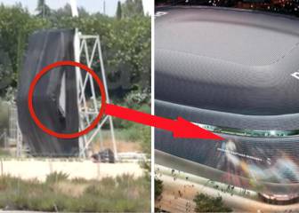 El mayor secreto del futuro Bernabéu: el fuselaje del exterior se prueba en Valdebebas