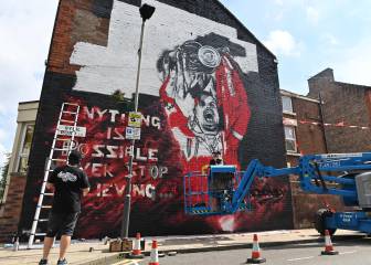 Un graffiti como homenaje a la Premier del Liverpool