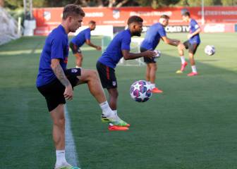 El Atlético volvió a entrenarse con Thomas en el gimnasio