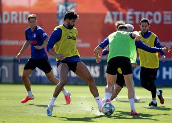 El balón fue el protagonista en la nueva sesión de entrenamiento del Atlético