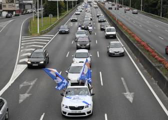 Vázquez lidera la manifestación para pedir justicia para el Depor
