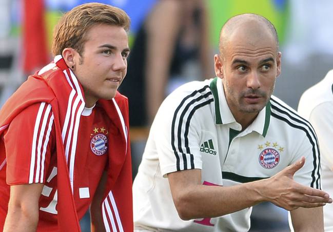 Götze y Guardiola.