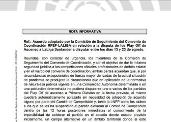 Así es el protocolo de LaLiga para los playoff de ascenso a Primera